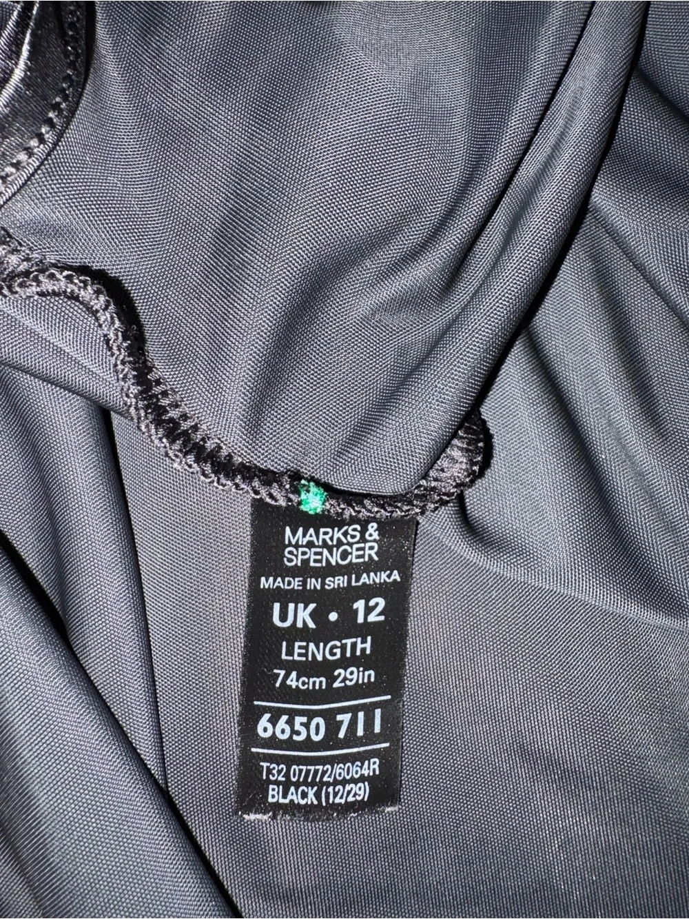 Marks & Spencer Black Slip Night Dress with Spaghetti Straps - Picture 3 of 3